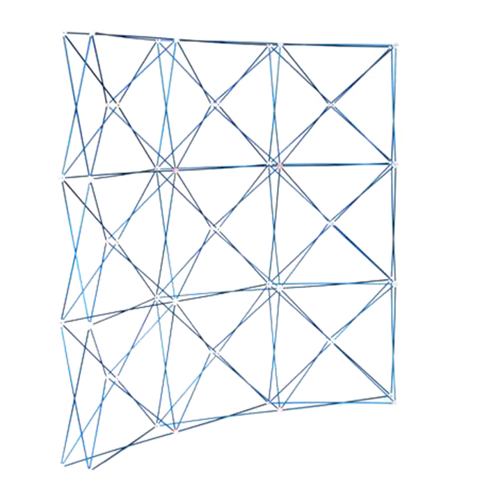 Structure du stand popup blue en aluminium anodisé Structure du stand popup blue en aluminium anodisé