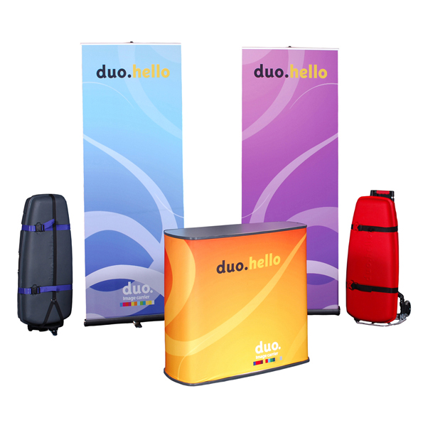 Kit Hello Set : 2 rollup L80cm + container > comptoir Kit Hello Set : 2 rollup L80cm + container > comptoir