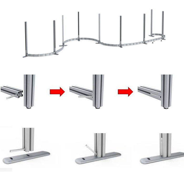 Système de fixation sans outil du stand Isoframe Système de fixation sans outil du stand Isoframe