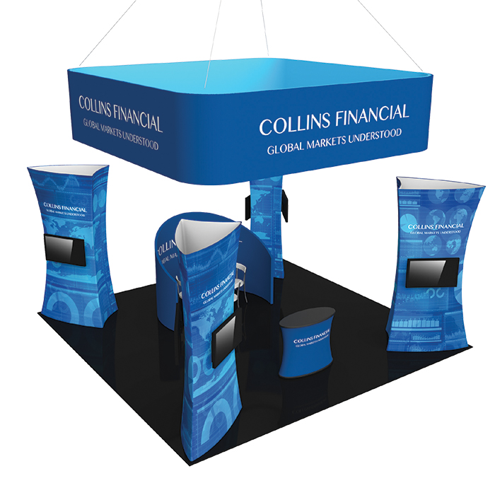 Stand modulable avec enseigne personnalisé Stand modulable avec enseigne personnalisé
