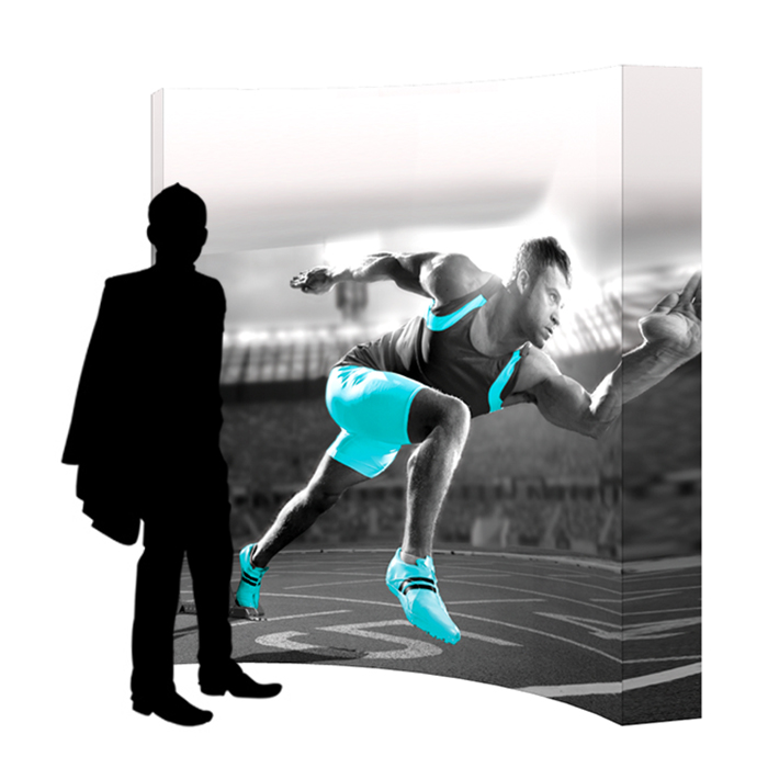 Stand popup tex courbe Stand popup tex courbe