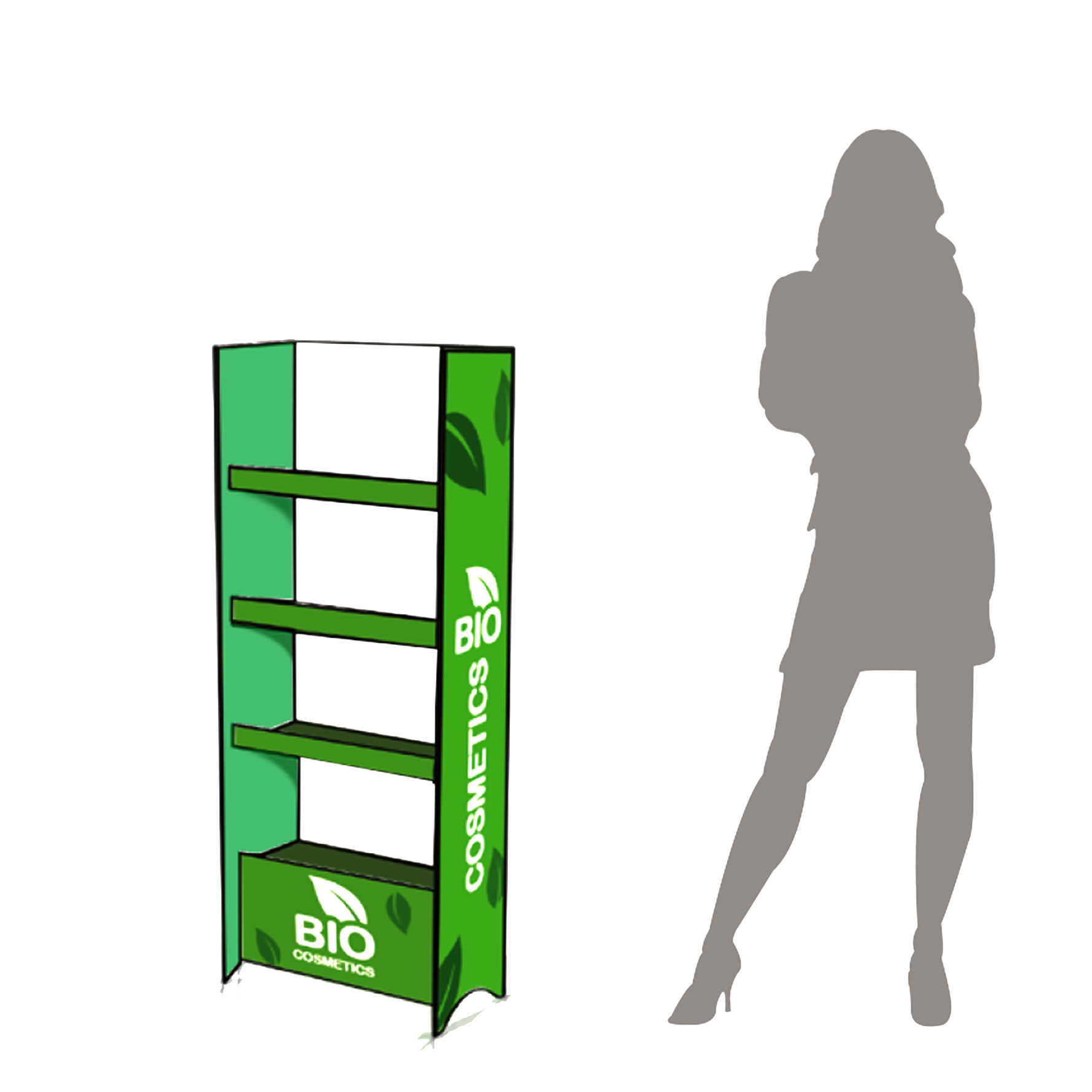 Présentoir 4 étagères H150 Présentoir 4 étagères H150