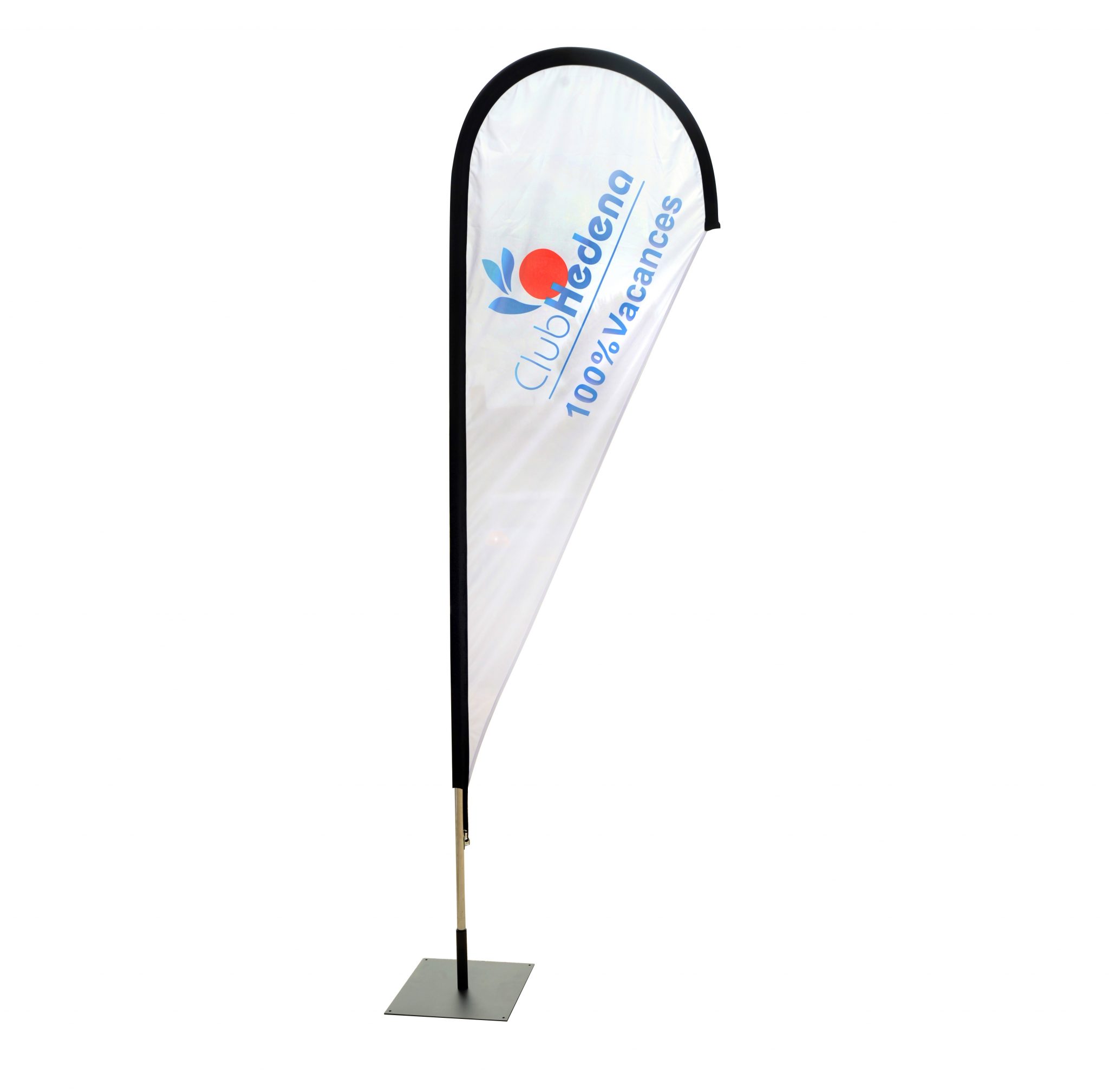 Beach flag modele Strong avec voile forme de goutte. Beach flag modele Strong avec voile forme de goutte.