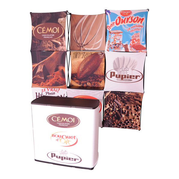 Kit Hello Xpression : 1 comptoir et 2 totems 1x3 + liaison Kit Hello Xpression : 1 comptoir et 2 totems 1x3 + liaison