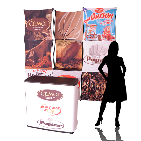 Kit Hello Xpression : 1 comptoir et 2 totems 1x3 + liaison Kit Hello Xpression : 1 comptoir et 2 totems 1x3 + liaison