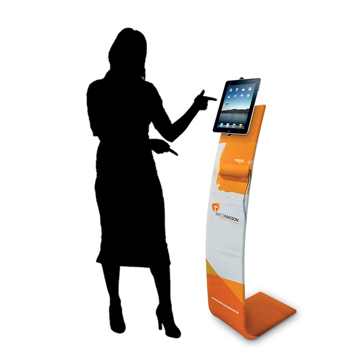 Totem auto-portant personnalisé pour I-pad Totem auto-portant personnalisé pour I-pad