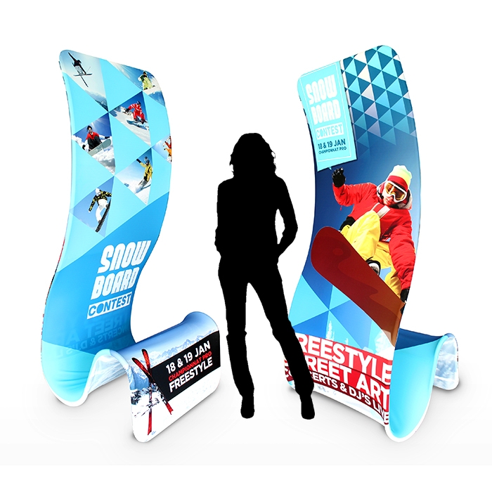 Stand double face dynamique pour votre communication Stand double face dynamique pour votre communication